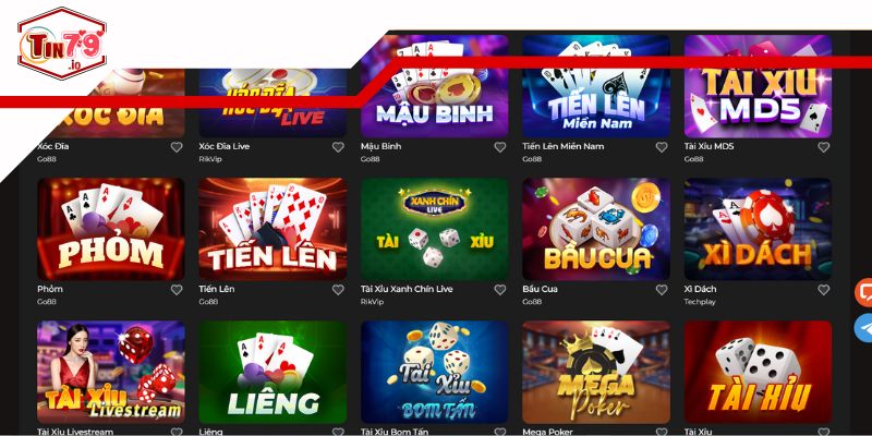 Giao diện đặc sắc tại game bài Tin79