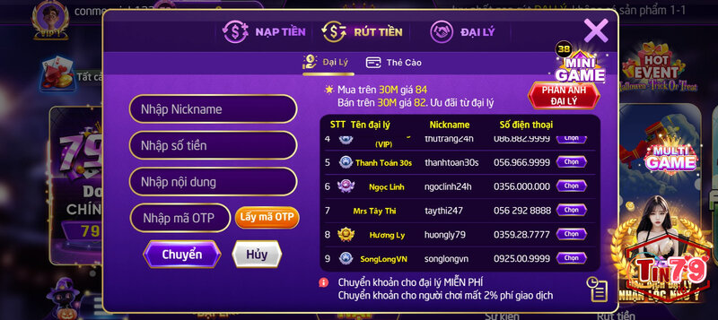Rút Tiền Tin79 - Quy Trình Rút Đơn Giản Nhanh Gọn Nhất 5 Hướng dẫn rút tiền qua đại lý tại cổng game Tin79